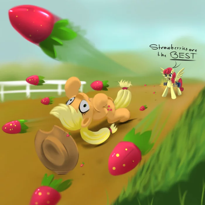 Strawberry BETTER - My little pony, Applejack, Strawberry Sunrise, Darksly-z