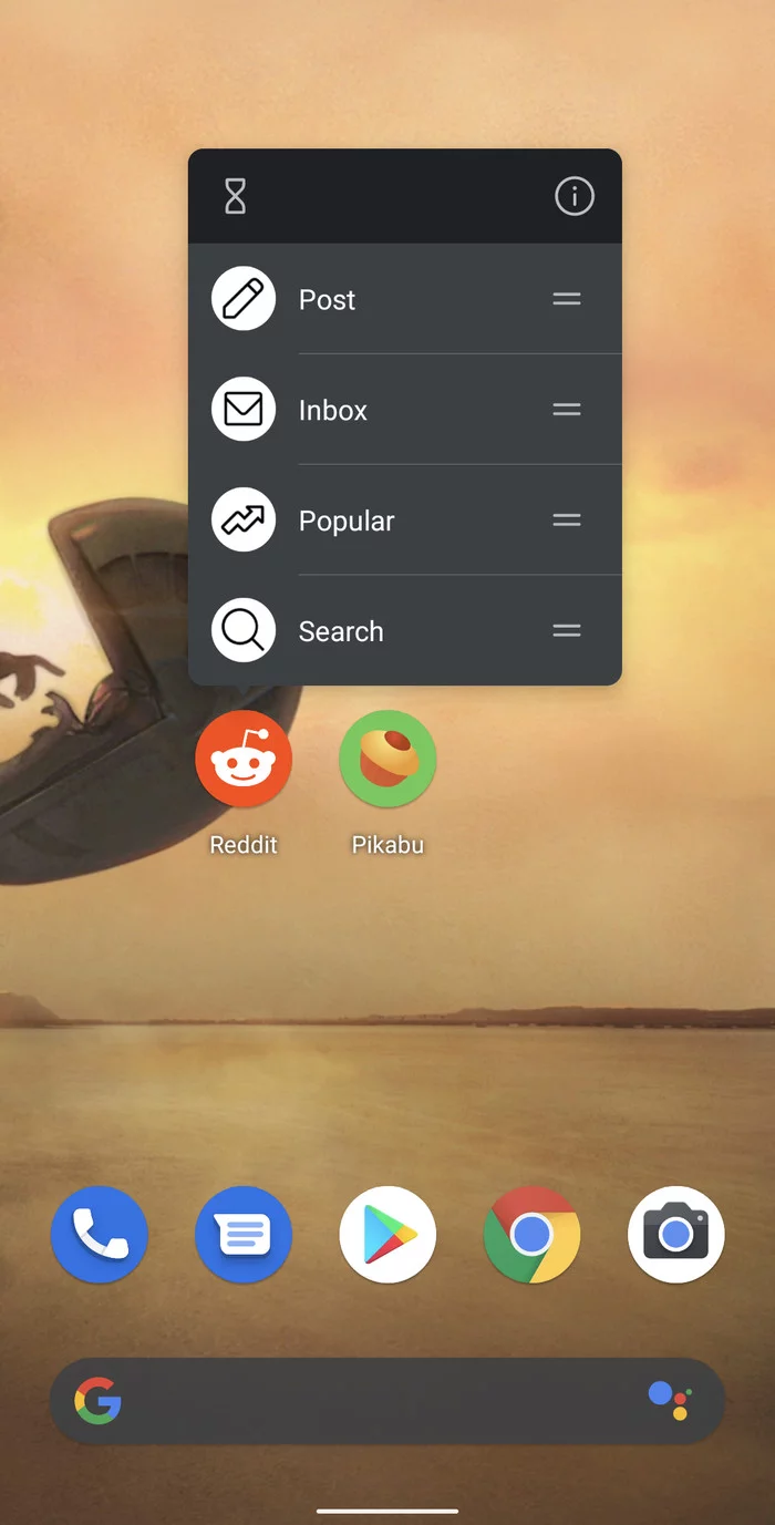 Android app, long tap - Peekaboo, Peekaboo app, Android app, Pick-up suggestions, Longpost