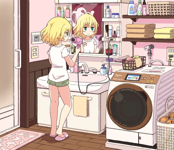 Sharo dries hair - Anime, Anime art, Gochuumon wa usagi desu ka?, Kirima Sharo