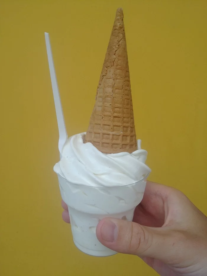 Weird serving of ice cream - My, Ice cream, Food, Georgia, Travels, Oddities, Unusual, Dessert, Cooking, Longpost