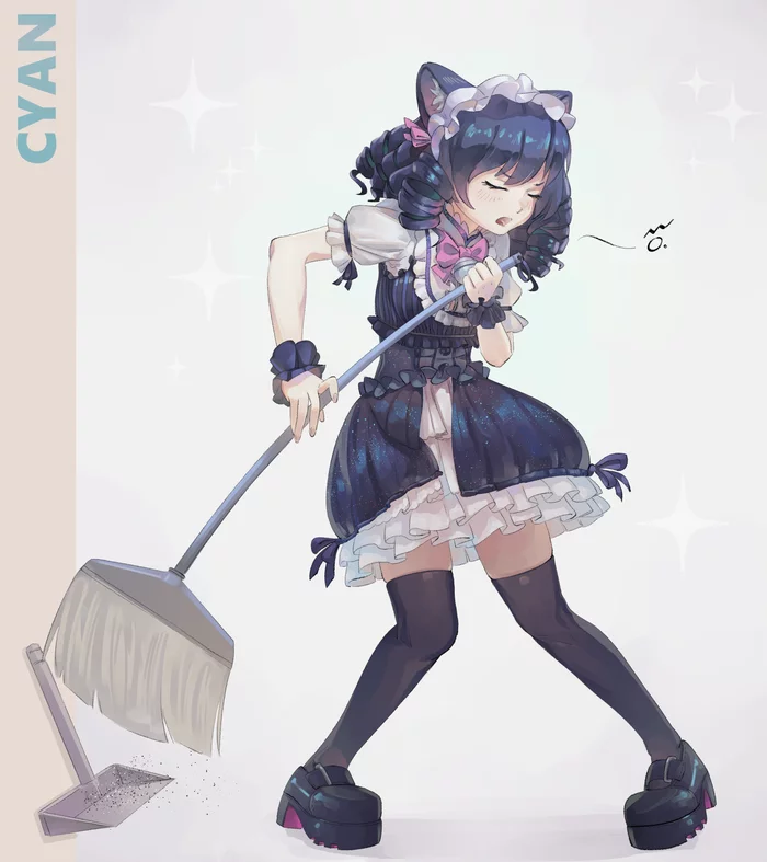 rock cleaning - Anime, Anime art, Show by rock!!, Animal ears, Cyan Hijirikawa