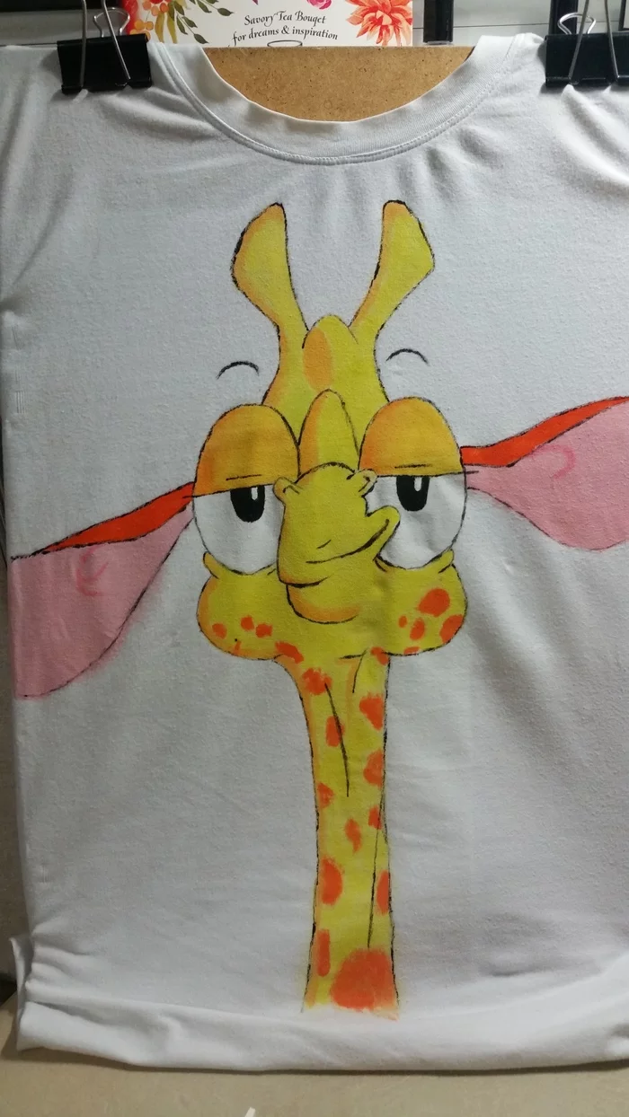 Shirt giraffe - My, Giraffe, Drawing