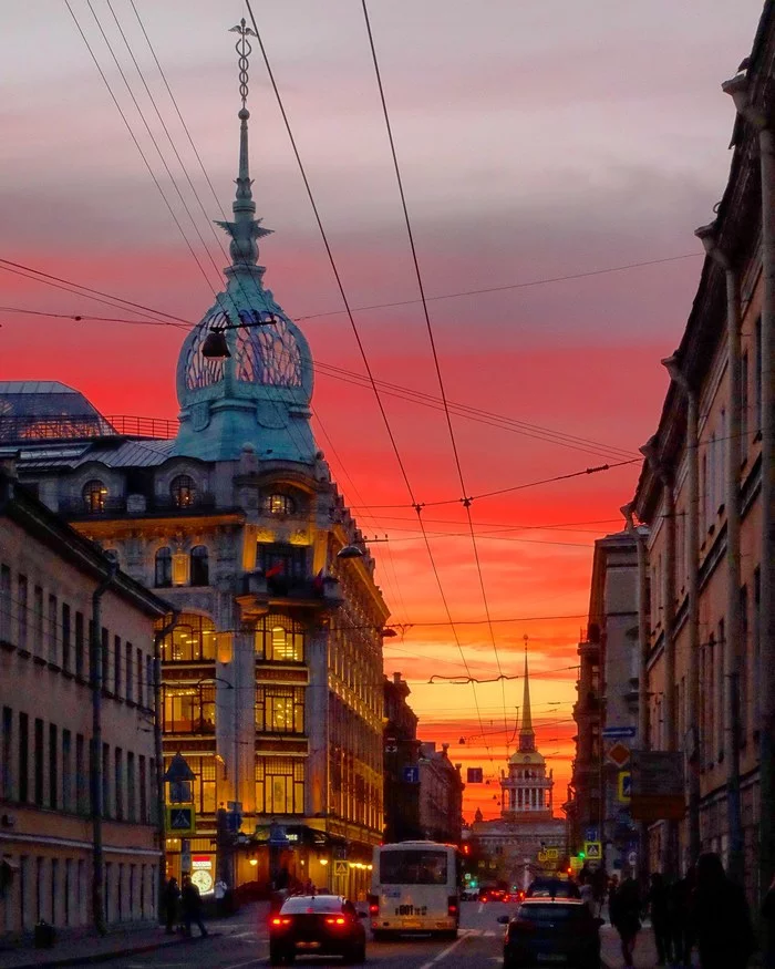 Gorokhovaya Street - My, Saint Petersburg, Modern, Sunset, The photo