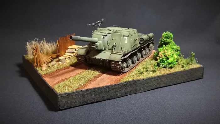 Diorama with ISU-152 - My, Hobby, Scale model, Tanks, Diorama, Artillery, the USSR, The Second World War, The Great Patriotic War, Longpost
