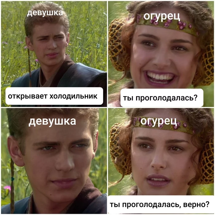 Мем - Мемы, Энакин Скайуокер, Падме Амидала, Star Wars, Повтор, Энакин и Падме на пикнике