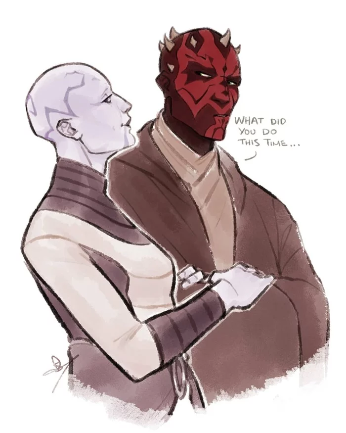 Not the most correct Jedi - Art, Star Wars, Asajj Ventress, Darth Maul, Fan art, Jedi