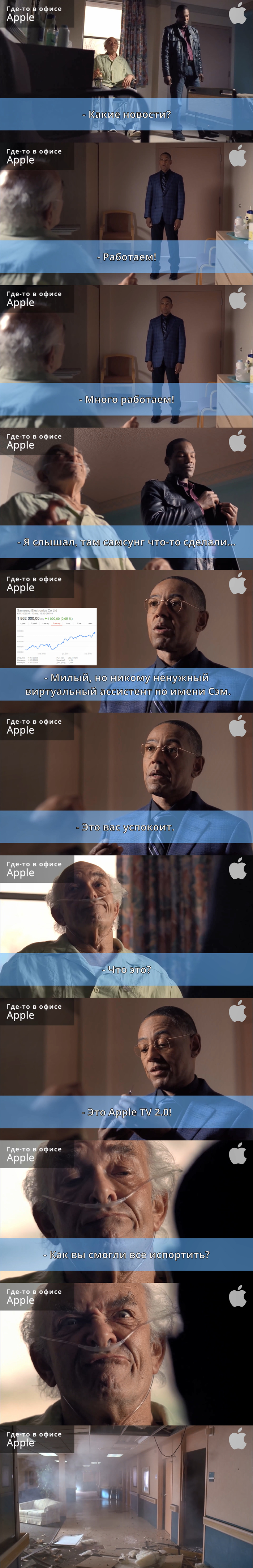 После презентации Сэм Самсунг. Где-то в офисе Apple