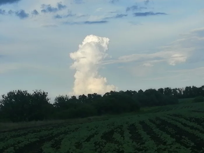 На закате под Воронежем. От нашего чернозёма даже облака стоят - Моё, Фото на тапок, Природа