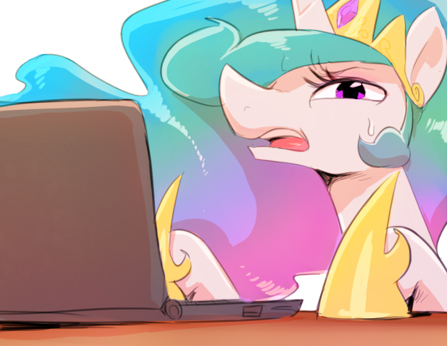 Princess Celestia has seen your browser history - My little pony, Sunibee, Princess celestia