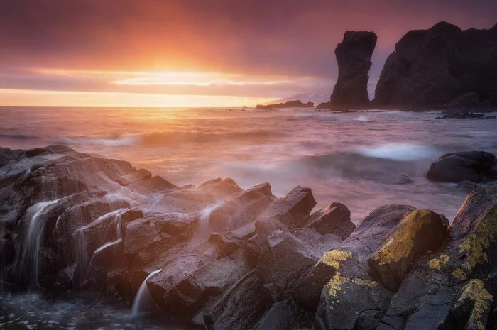 Sunset on a desert island, Kuriles - Island, Landscape, Kurile Islands, Travel across Russia, Uninhabited island, Sakhalin Region