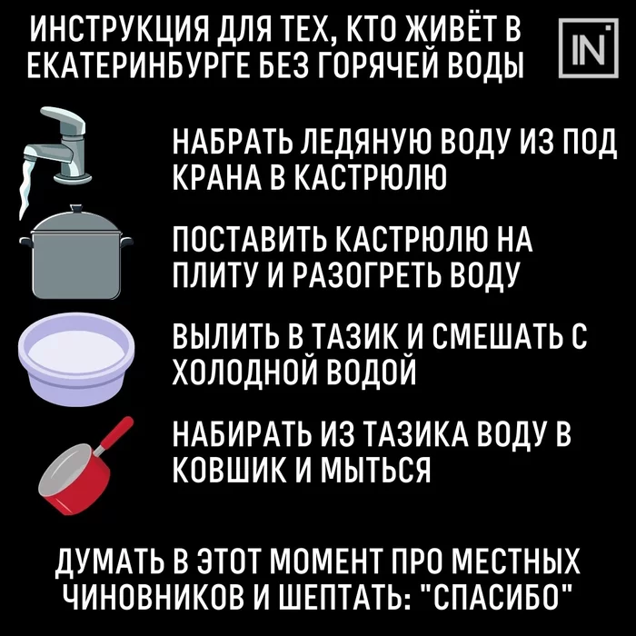 Part of Yekaterinburg sits without hot water - Yekaterinburg, Water, Problem