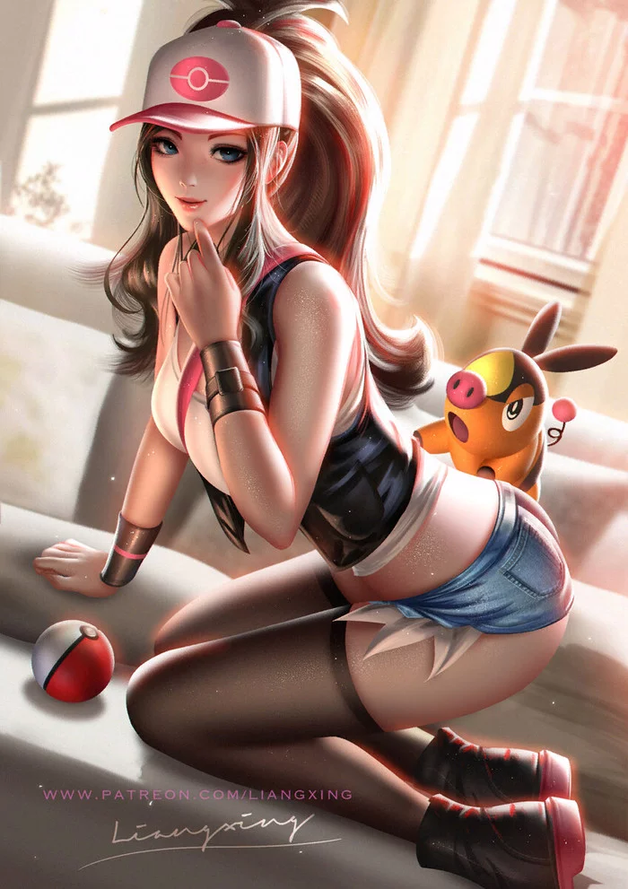 Hilda - Pokemon, Hilda, Anime art, Anime, Games, Liang xing