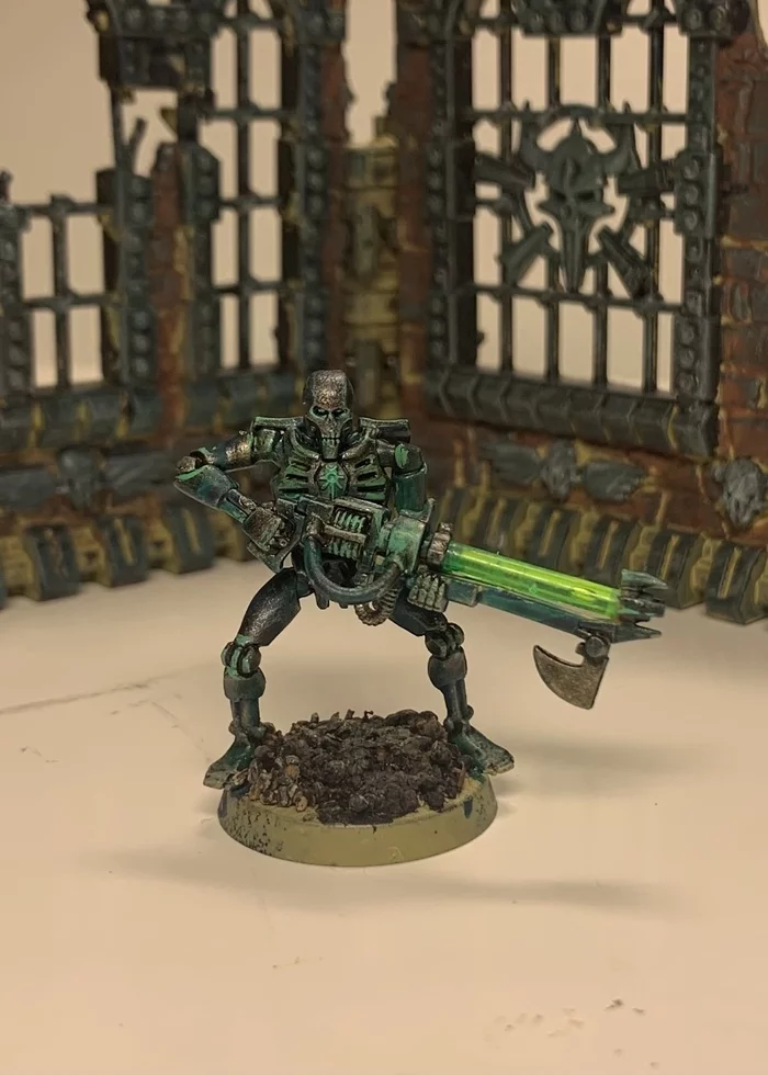 Painting Warhammer Miniatures. Nekron Warrior - My, Warhammer 40k, Hobby, Wh miniatures, Painting miniatures, Wh other, Necrons, Wh painting, Warhammer, , Beginner artist, Longpost