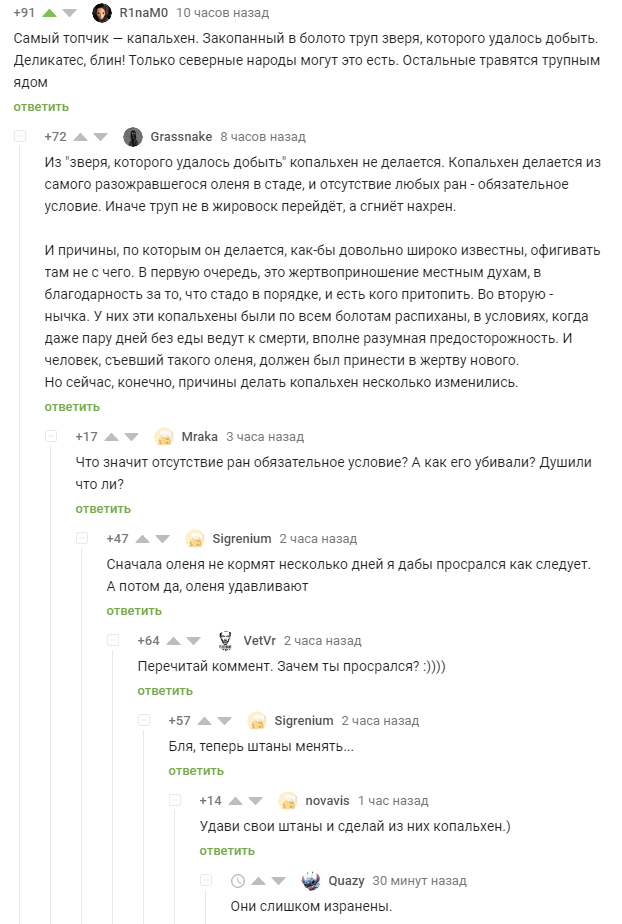 Особенности национальной кухни Пикабу - Комментарии на Пикабу, Скриншот, Юмор