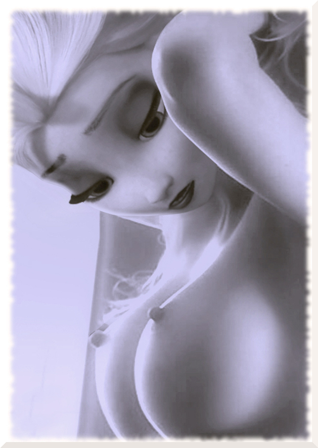 Elsa - NSFW, Art, Hand-drawn erotica, Cold heart, Elsa, Breast, Erotic