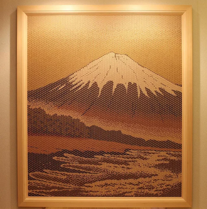 Nearer - Kumiko, Handmade, Woodworking, Mosaic, Japan, Fujiyama, Lattice, Longpost