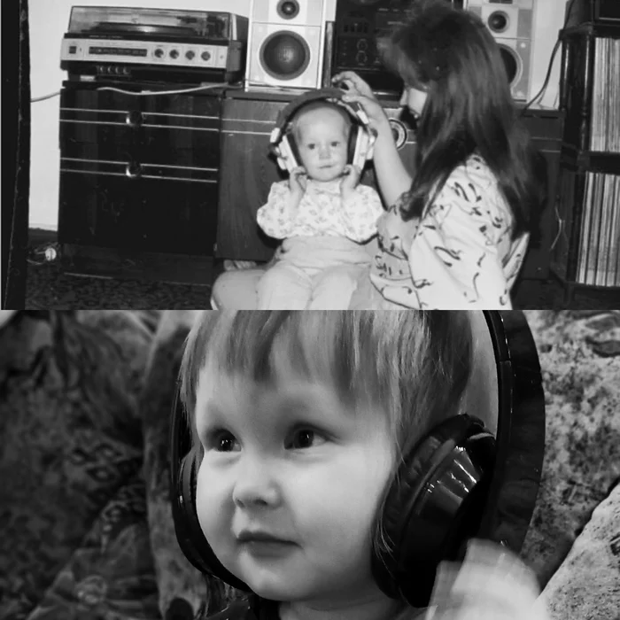 Reply to the post Melomanka, 1990s - 90th, The photo, Children, Record player, Headphones, Music, Music lovers, Nostalgia, , From the network