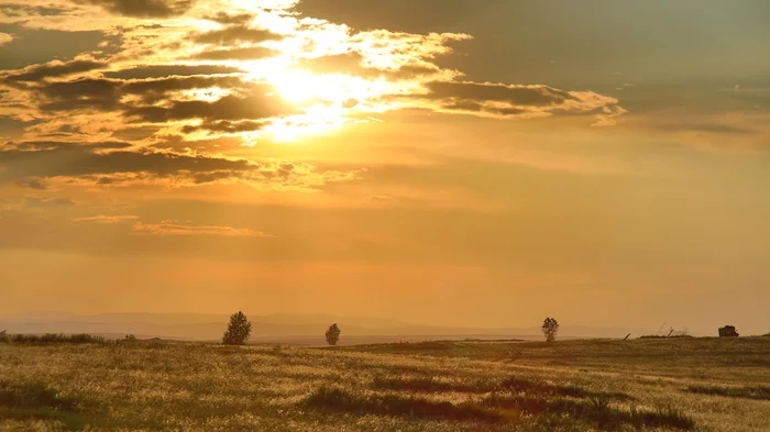 Golden sunset - My, Southern Urals, The photo, Sunset