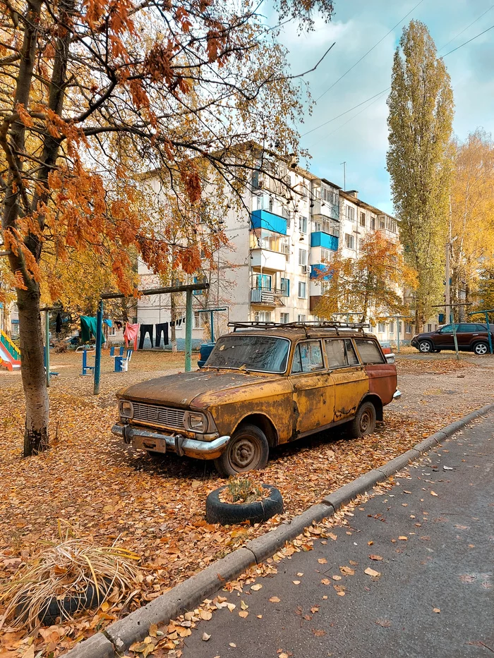 Somewhere in Russia - My, archive, Autumn, Samsung, Photo processing, Wreck, Lipetsk region, Auto, Moskvich