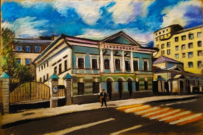 House of merchant Kuleshov - My, Painting, Zamoskvorechye, Moscow, Dry pastel
