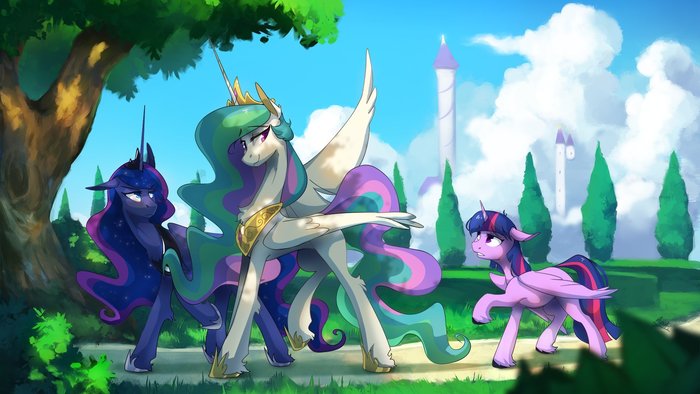 ",     ." My Little Pony, Ponyart, Princess Celestia, Princess Luna, Twilight Sparkle, Anticular