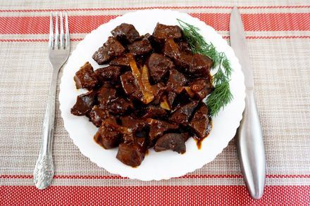 Pork liver in oriental sauce - My, Sauce, Food, Cooking, Recipe, Dish, Nutrition, Preparation, Longpost, Liver