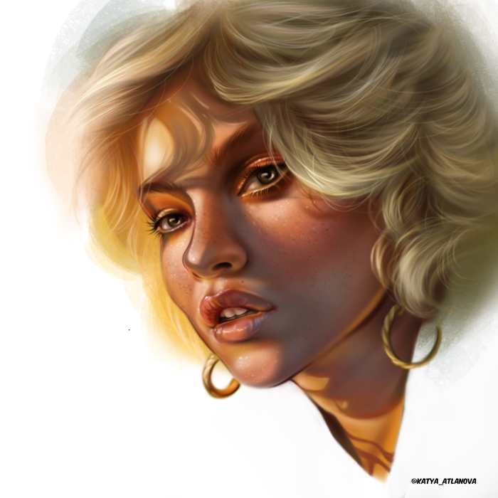 Gold digger - My, Portrait, Digital drawing, Sketch, Drawing