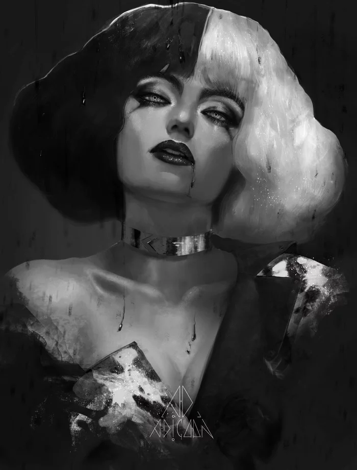 Cruella - Drawing, Walt disney company, Cruella Film, Cruella De Vil, Emma Stone, Girls, Art