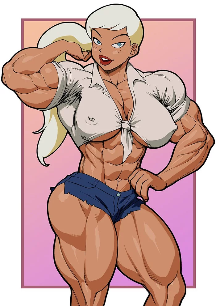 Emmylou Brown (Batman Animated Series) - NSFW, Strong girl, Muscleart, Sleep-Sleep, Batman, Dc comics, Boobs, Girls, Art, , Pokkuti