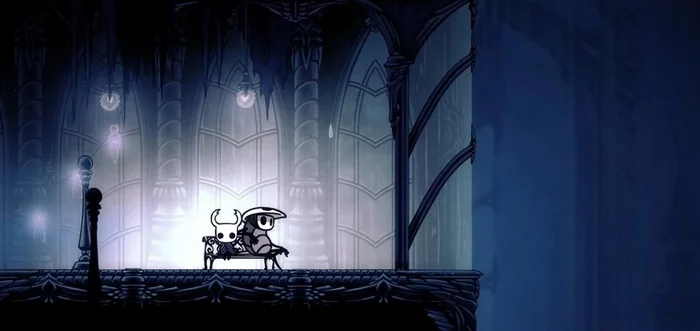 Hollow knight from the game Hollow Knight with Quirrel on a bench and with a lantern, 3d print - My, Games, Hollow knight, 3D печать, 3D modeling, Creation, Needlework without process, Longpost