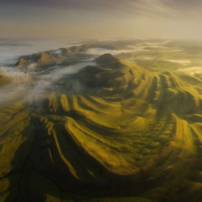 Long Mountains - Long Mountains, Orenburg region, Orenburg, The mountains, Southern Urals, The nature of Russia, Travel across Russia, The photo, , Fog, Aerial photography, beauty of nature, Longpost