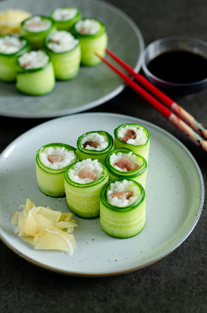 Rolls cucumber outside with smoked mackerel - My, Cooking, Recipe, Rolls, Cucumbers, A fish, Longpost