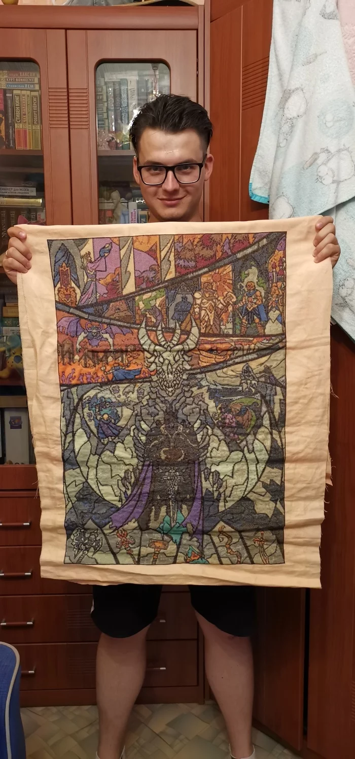 I did it !!! - My, Warcraft, With your own hands, Embroidery, Longpost, Computer games, Needlework without process