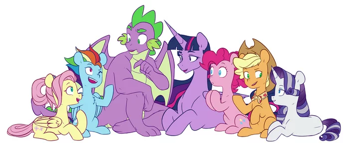 Have a get-together - My little pony, PonyArt, Mane 6, Spike, MLP Season 9, Doodle-Mark