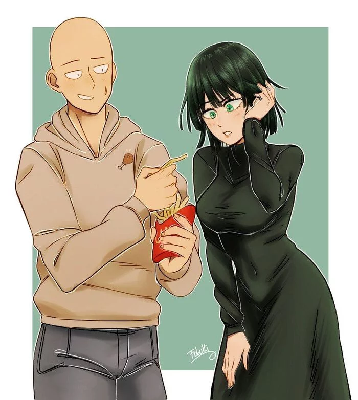 Сайтама и Фубуки - Anime Art, Аниме, Saitama, Fubuki, Onepunchman