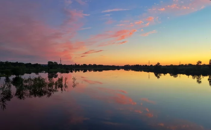 On the Sunset - My, Sunset, River, Tavda, Mobile photography