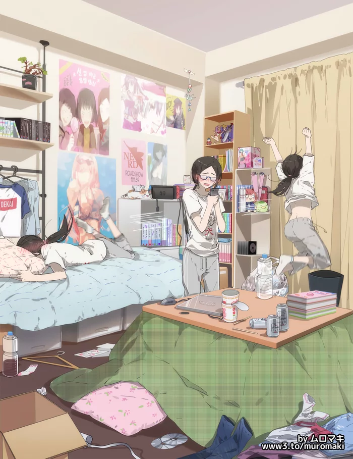 Cohabitation - Anime, Comics, Anime original, Yuri, Living together, Longpost, Anime art