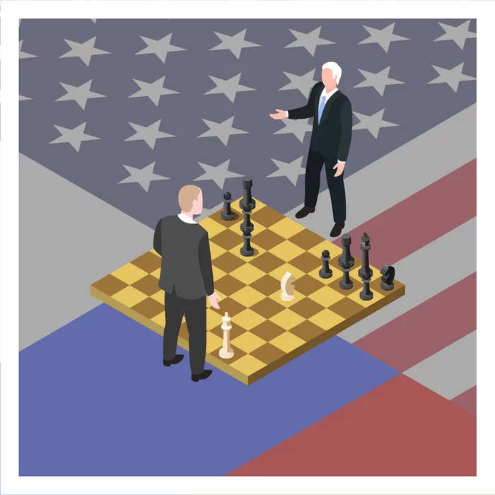 The logo of this bottom. President's move - Politics, Logo, Illustrations, Joe Biden, Vladimir Putin, news, TV series Queen's Run, Images