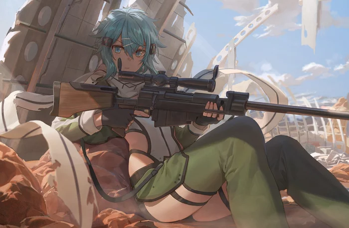 Sinon - Sword Art Online, Shino Asada, Anime Art, Yohan1754, Аниме, Sword Art Online: GGO