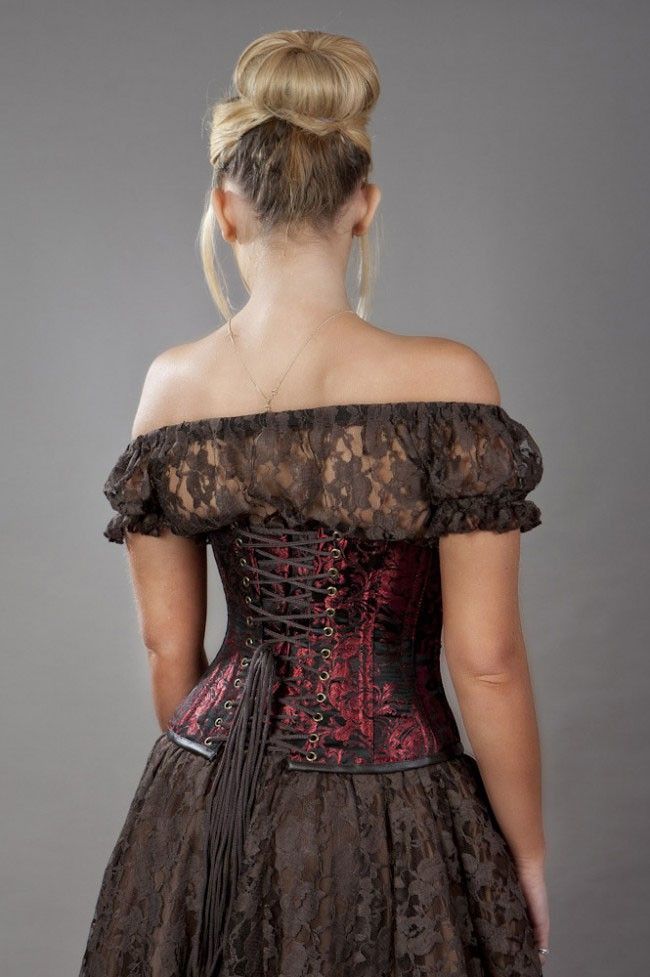 Steampunk corset - NSFW, Corset, Breast, Girls, The dress, Tattoo, Steampunk, Longpost