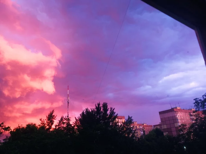 Sunset sky before a storm - Sky, Thunderstorm, Sunset, beauty