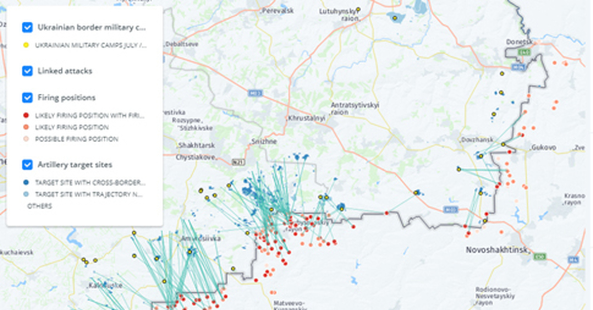 Карта обстрелов территории россии