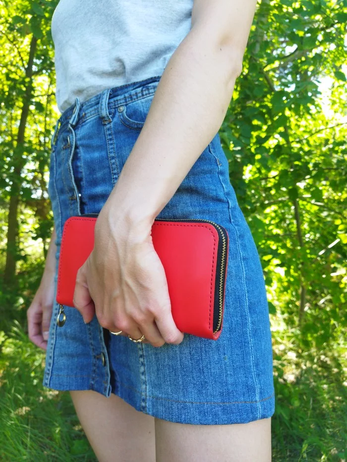 Genuine leather wallet with circular zipper ZIPPER - My, Leather products, With your own hands, Needlework without process, Natural leather, Leather craft, Wallet, Purse, Handmade, Longpost