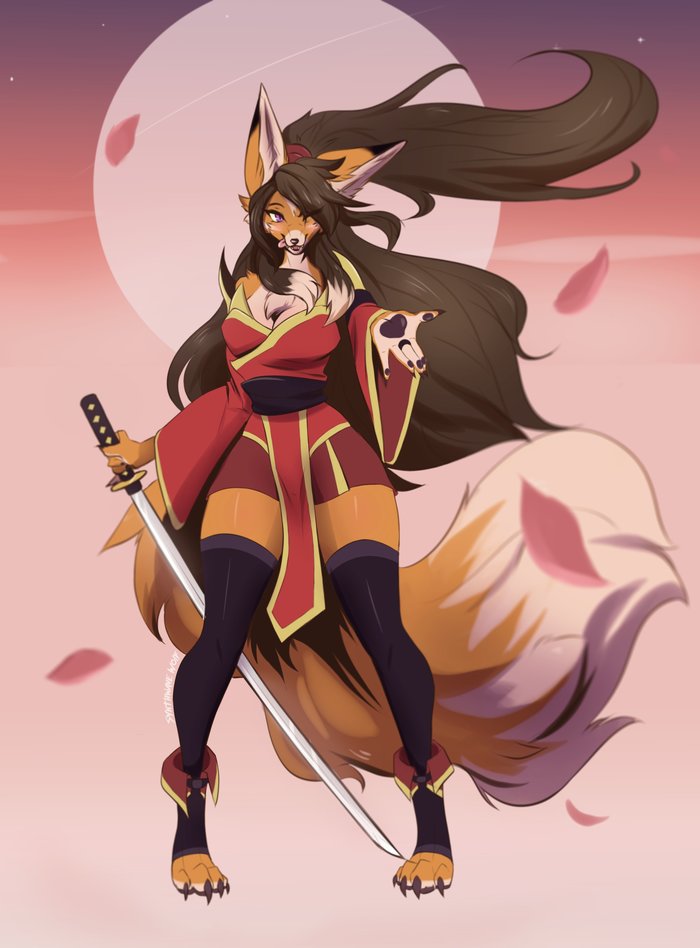 Kumiho , , , Furry Fox, Synthwave_wolf