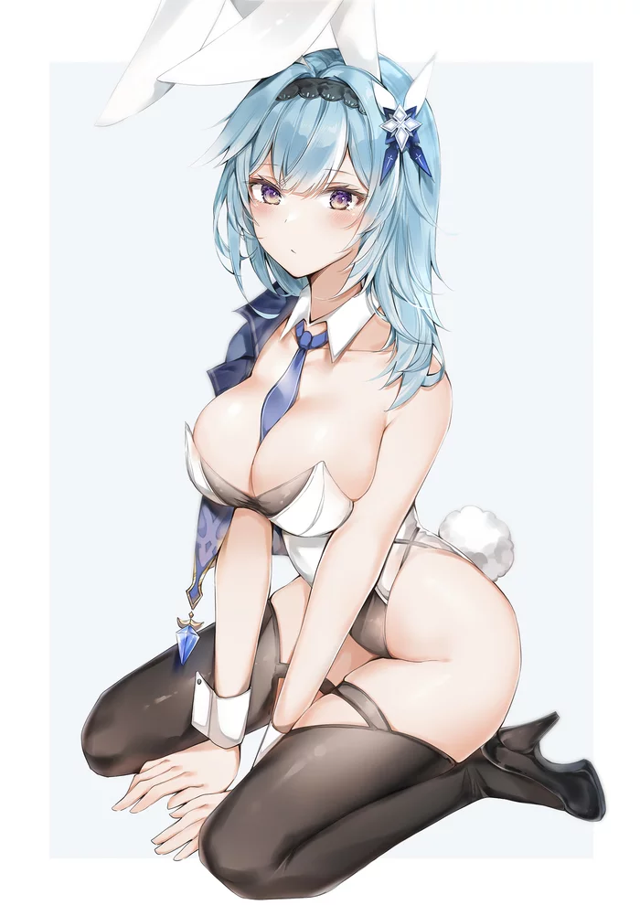 Eula - NSFW, Аниме, Anime Art, Genshin Impact, Eula (Genshin Impact), Игры, Bunnysuit, Сиськи