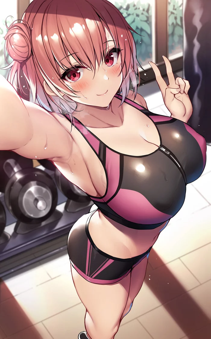 Yui Yuigahama - NSFW, Yuigahama Yui, Sugoi dekai, Anime art, Anime, Art, Gym, Fitness, Oregairu