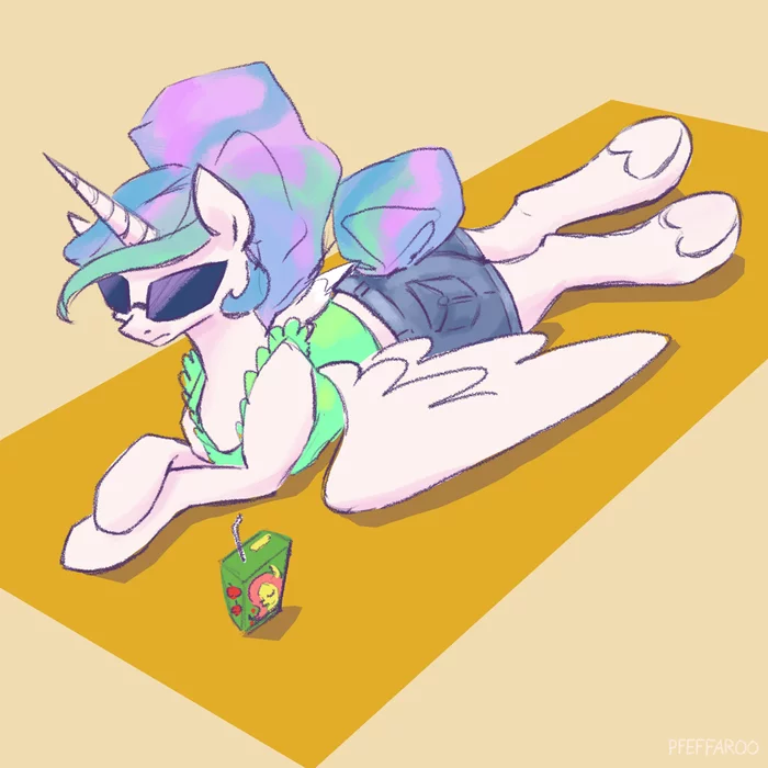 On the beach - My little pony, Princess celestia, Pfeffaroo