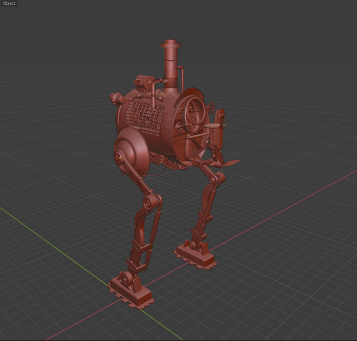 Робот с ногами в Blender 3D, Blender, 3D моделирование, Длиннопост