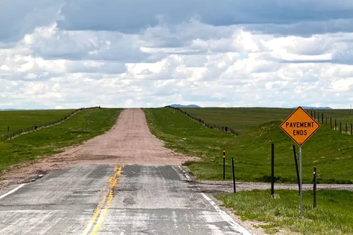 End of the Road - Road, The photo, Horizon, Nature, Road sign