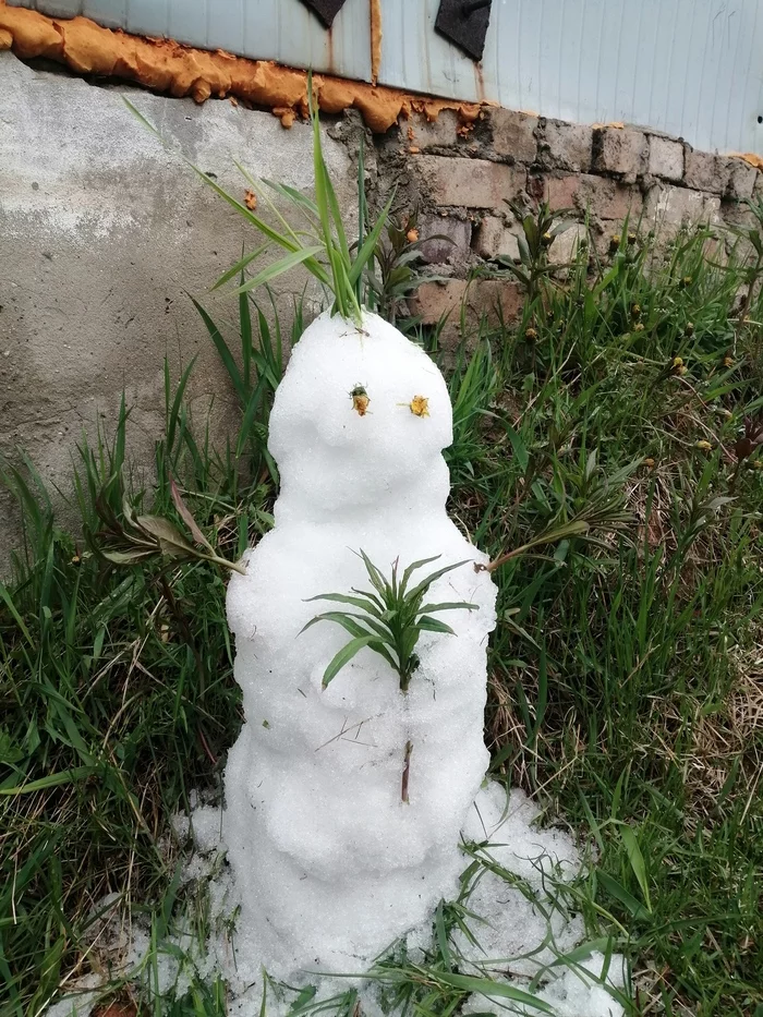 ,, Summer snowman June 9, 2021 - My, Sakhalin, snowman, Summer
